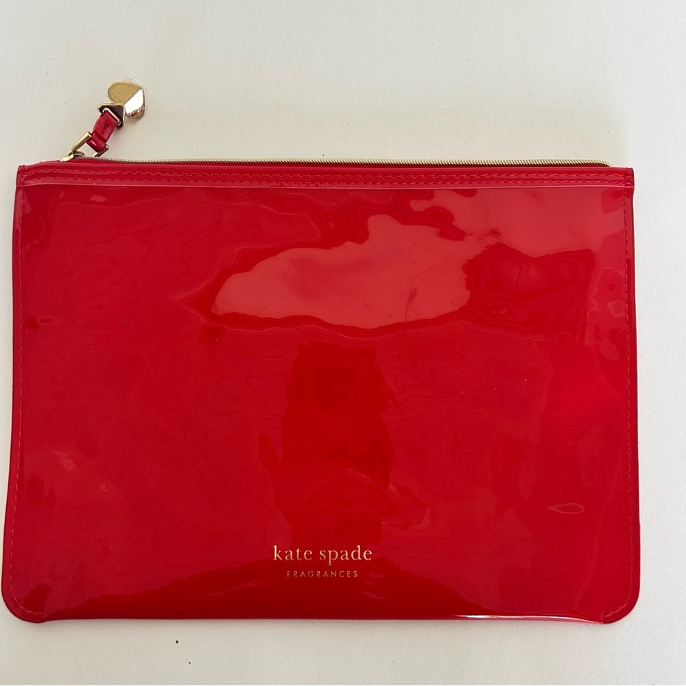 KATE SPADE NWOT cherry red makeup bag clutch pouch